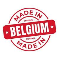 tillverkad i belgien stämpel logotyp ikon symbol design. täta nationell original- produkt bricka. vektor illustration