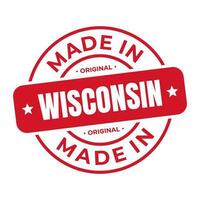 tillverkad i Wisconsin stämpel logotyp ikon symbol design. täta nationell original- produkt bricka. vektor illustration
