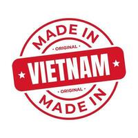 gemacht im Vietnam Briefmarke Logo Symbol Symbol Design. Siegel National Original Produkt Abzeichen. Vektor Illustration