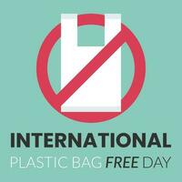 Nein Plastik Tasche, International Plastik Tasche kostenlos Tag verbunden vektor