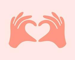 Hände Herstellung oder Formatierung ein Herz Symbol Symbol. ich Liebe Sie Herz unterzeichnen. vektor