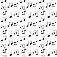 svartvit musik konst sömlös mönster. musik notera vektor, illustration av ljud bakgrund vektor