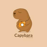 söt och kreativ capybara logotyp mönster för din företag. lämplig för digital Foto företag vektor