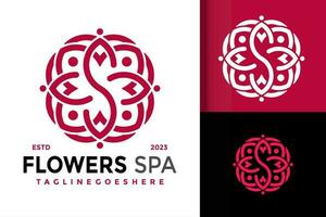 Brief s Schönheit Blumen Spa Logo Vektor Symbol Illustration