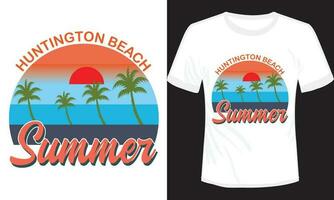 Huntington strand sommar t-shirt design vektor illustration