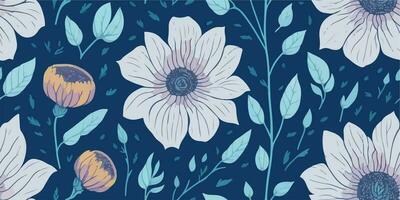 blommig collage, mosaik- vektor illustration av invecklad blomma kompositioner