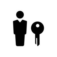 Schlüssel Person Symbol vektor