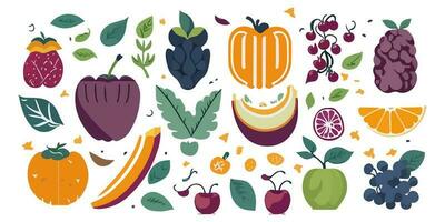 Vektor Illustration von frisch gepflückt Früchte im ein Korb