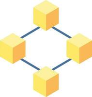 blockchain ikon eller symbol i blå och gul Färg. vektor