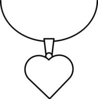 Herz Anhänger Symbol im schwarz Umriss. vektor