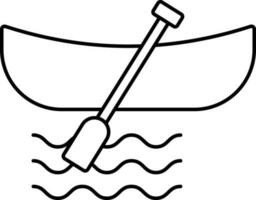 svart linje konst av orm båt ikon eller symbol. vektor