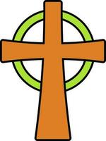 Christian Symbol oder Symbol im Orange und Grün Farbe. vektor