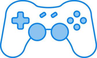 video spel avlägsen platt ikon i blå och vit Färg. vektor