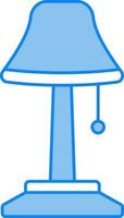 eben Illustration von Tabelle Lampe Symbol im Blau und Weiß Farbe. vektor
