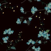 blau blühende Blume im Garten nahtloses Muster, für Mode, Stoff, Textil, Druck oder Tapete vektor