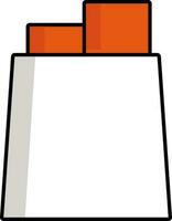 Einkaufen Tasche Symbol im Orange und Weiß Farbe. vektor