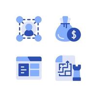 Vektorillustration des blauen Symbols der Netzwerkbudget-Browserstrategie vektor