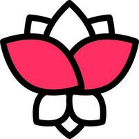 eben Stil von Lotus Symbol oder Symbol im Weiß und Rosa Farbe. vektor