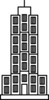Horizont Gebäude Symbol im schwarz Linie Kunst. vektor
