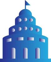 Regierung Gebäude Symbol im Blau und grau Farbe. vektor
