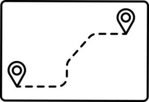 linear Stil Ort Spur im Bildschirm Symbol. vektor