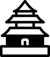 Vektor Illustration von Buddhist Tempel oder Pagode Symbol im schwarz und Weiß Farbe.