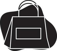 platt stil bära väska eller handväska ikon på svart bakgrund. vektor