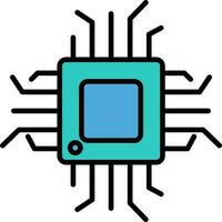 integriert Schaltkreis oder Mikrochip Symbol im eben Stil. vektor