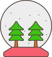 Weihnachten Schnee Globus mit Baum bunt Symbol im eben Stil. vektor