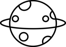 schwarz Linie Kunst Saturn Symbol im eben Stil. vektor