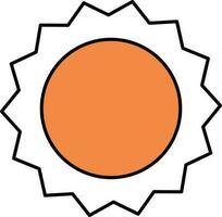 Sol ikon i orange och vit Färg. vektor