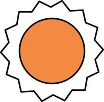 Sonne Symbol im Orange und Weiß Farbe. vektor