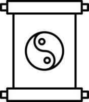 scrollen Yin Yang Symbol Brief Symbol im dünn Linie. vektor