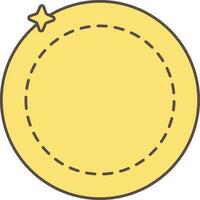 gul mynt ikon i platt stil. vektor
