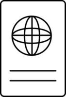 Reisepass Symbol im dünn Linie Kunst. vektor