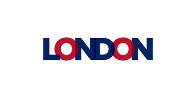 London stad i de förenad rike. de design funktioner en geometrisk stil illustration med djärv typografi i en modern font på vit bakgrund. vektor