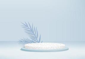3D-Hintergrundproduktanzeige-Podiumszene mit geometrischem Plattformhintergrundvektor 3d-Rendering mit Podeststand, um kosmetische Produkte Bühnenschaufenster auf Sockelanzeige-Blau-Studio zu zeigen vektor