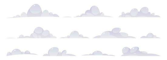 Karikatur Wolken Sammlung Vektor Illustration isoliert auf Weiß Hintergrund