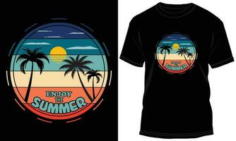 glücklich Sommer- T-Shirt Design vektor