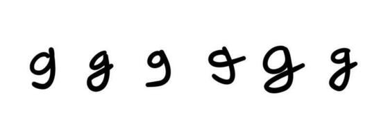 klottra barnslig enkel svart engelsk latin ABC alfabet brev symbol. vektor illustration i hand dragen klotter stil isolerat på vit bakgrund. för kort, barn bok, inlärning, logotyp, dekorera.