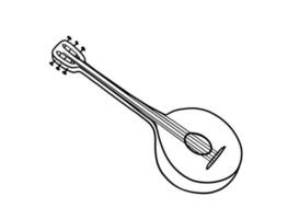 hand dragen klotter av klassisk banjo. musikalisk instrument. vektor illustration