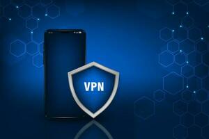 Vektor Technologie virtuell Privat Netzwerk Verbindung Konzept. Handy, Mobiltelefon Sicherheit Internet Verbindung, vpn Netzwerk Anwendung.