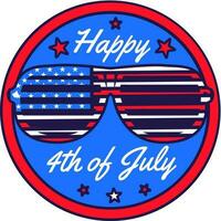USA Lycklig 4:e av juli festlig amerikan flagga bricka vektor