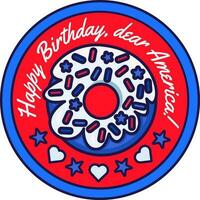amerikan klistermärke Lycklig födelsedag Kära Amerika vektor