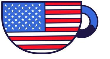 amerikanisch Flagge festlich Kaffee Tasse vektor
