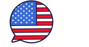 amerikan flagga bubbla festlig chatt vektor