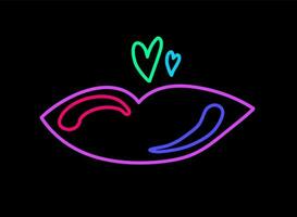 neon stroke mun natt belysning illustration vektor