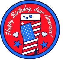 4 juli Amerika klistermärke Lycklig födelsedag USA vektor