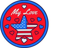 4 juli Amerika klistermärke min kärlek vektor
