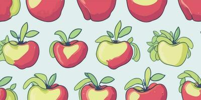 pop- konst paradis, djärv äpple mönster på färgrik bakgrunder vektor